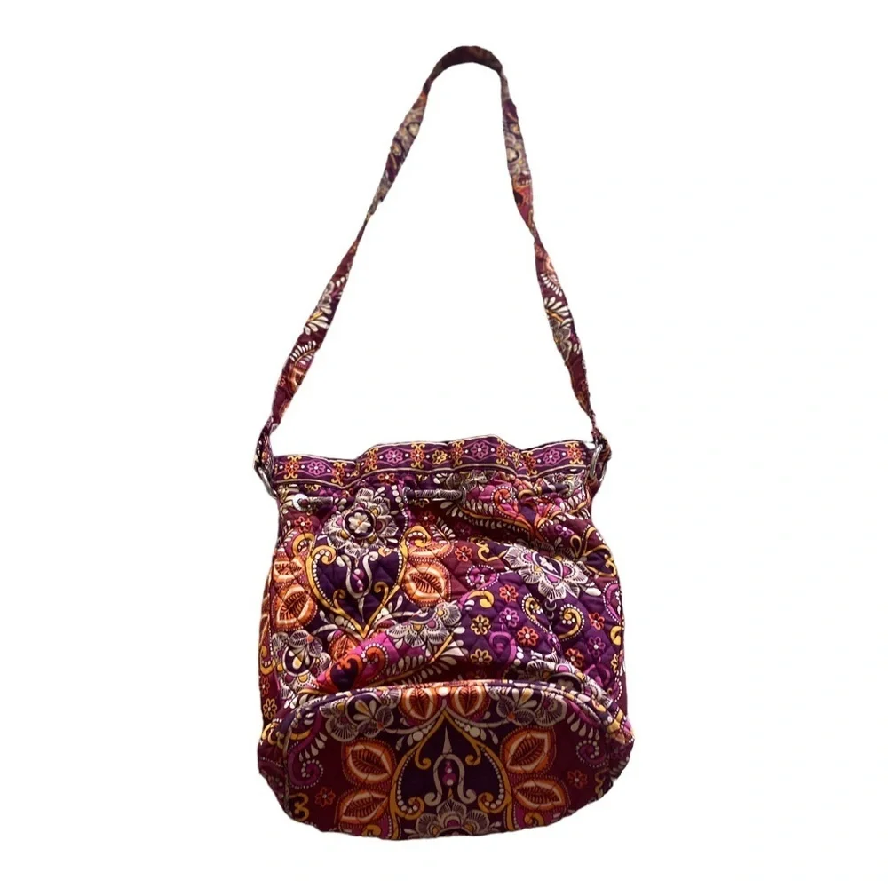 Vera Bradley Safari Sunset shoulder Drawstring Bag Purse 4